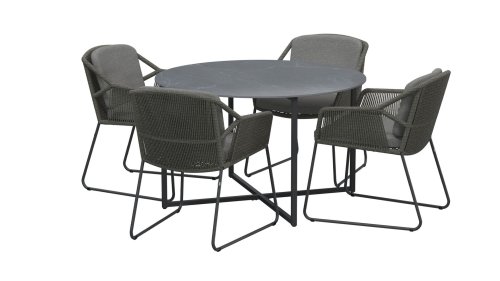 4seaons outdoor accor dining mid grey esstischgruppe
