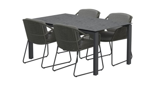 4seaons outdoor accor dining mid grey esstischgruppe